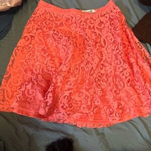 Elegant Coral Lace Skirt